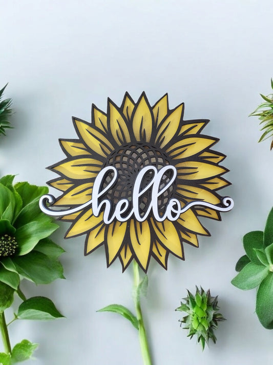 Sunflower Hello Door Hanger