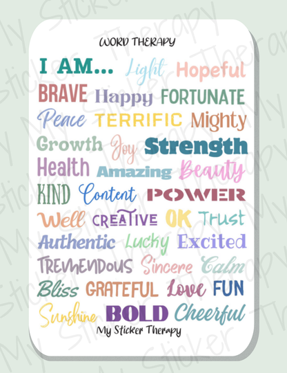 Positivity and journaling sticker sheets