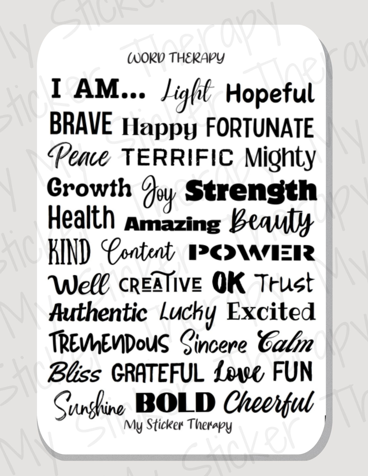 Positivity and journaling sticker sheets