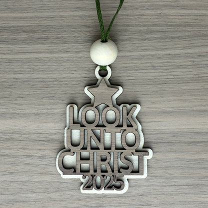 Look Unto Christ Laser Cut Wood Ornament