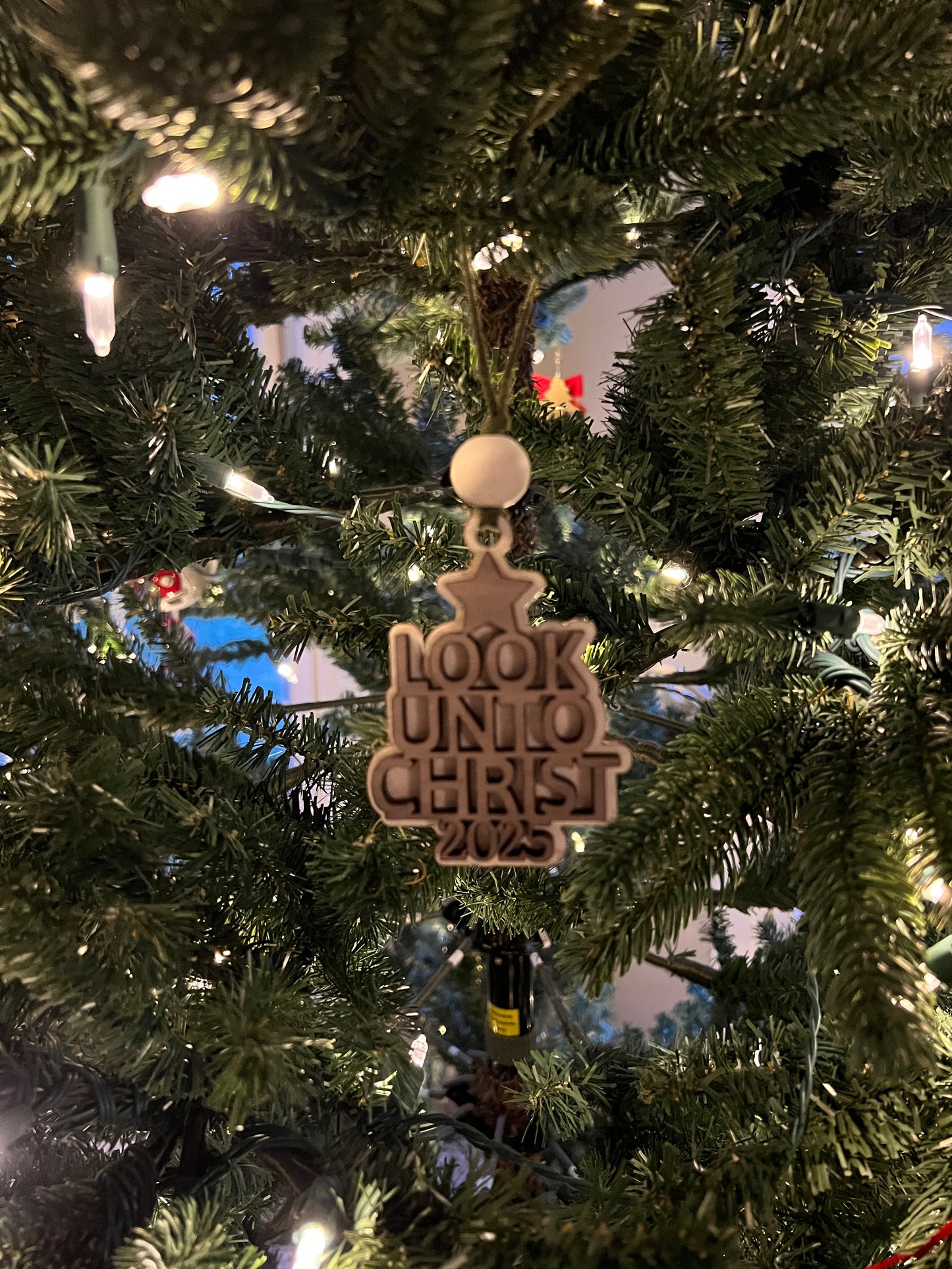 Look Unto Christ Laser Cut Wood Ornament