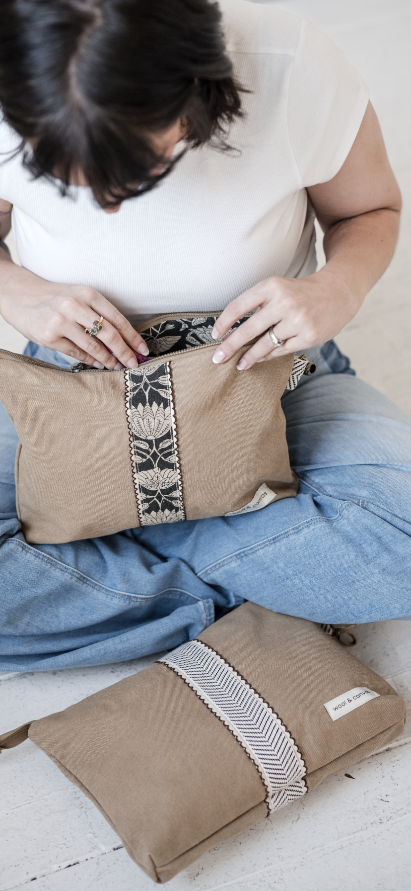 Toiletry bag floral or stripe