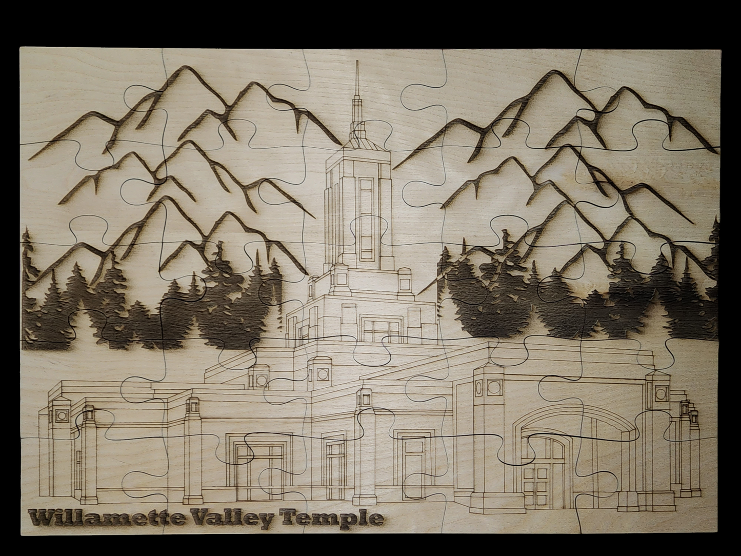 Custom Wooden Temple Puzzle