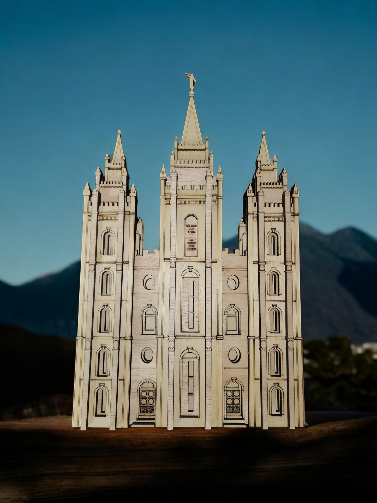 3D Layered Salt Lake City Temple Wall Decor