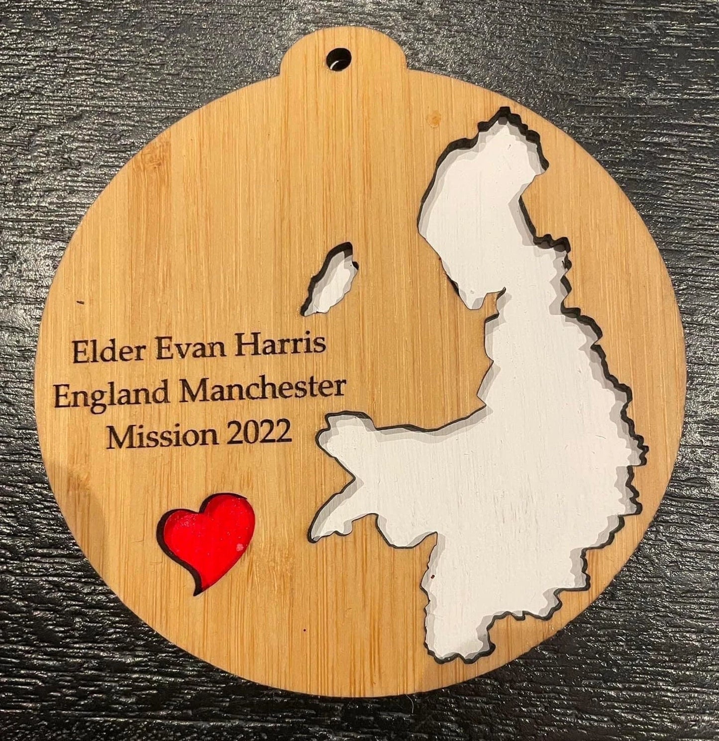 Missionary Christmas ornament! Actual mission boundaries